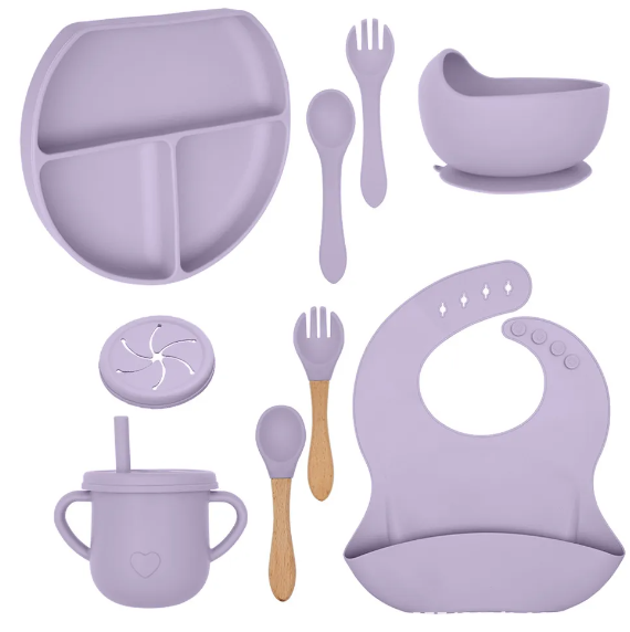 Silicone Food Grade 10 Piece Toddler Dinner Set