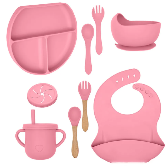 Silicone Food Grade 10 Piece Toddler Dinner Set