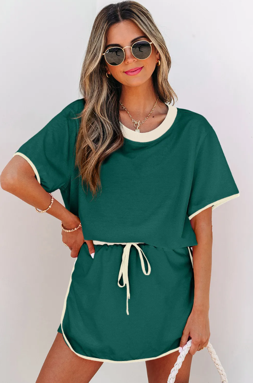 Pre-order Drop Shoulder T-Shirt & Skort Set