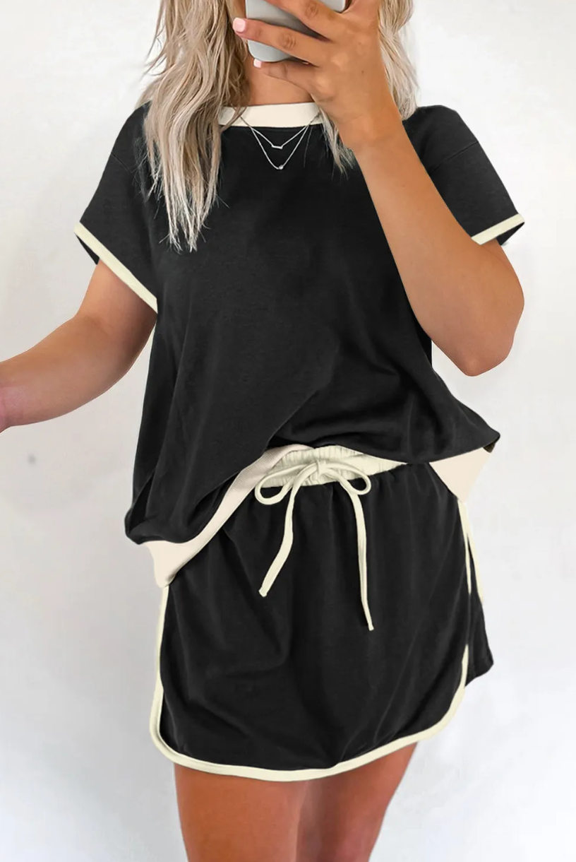 Pre-order Drop Shoulder T-Shirt & Skort Set