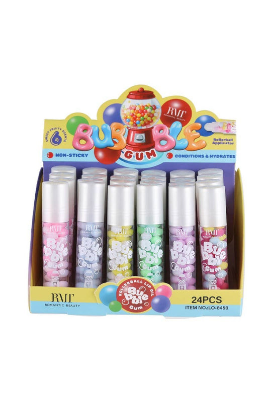 Bubble Gum Rollerball Lip Gloss -24 pc