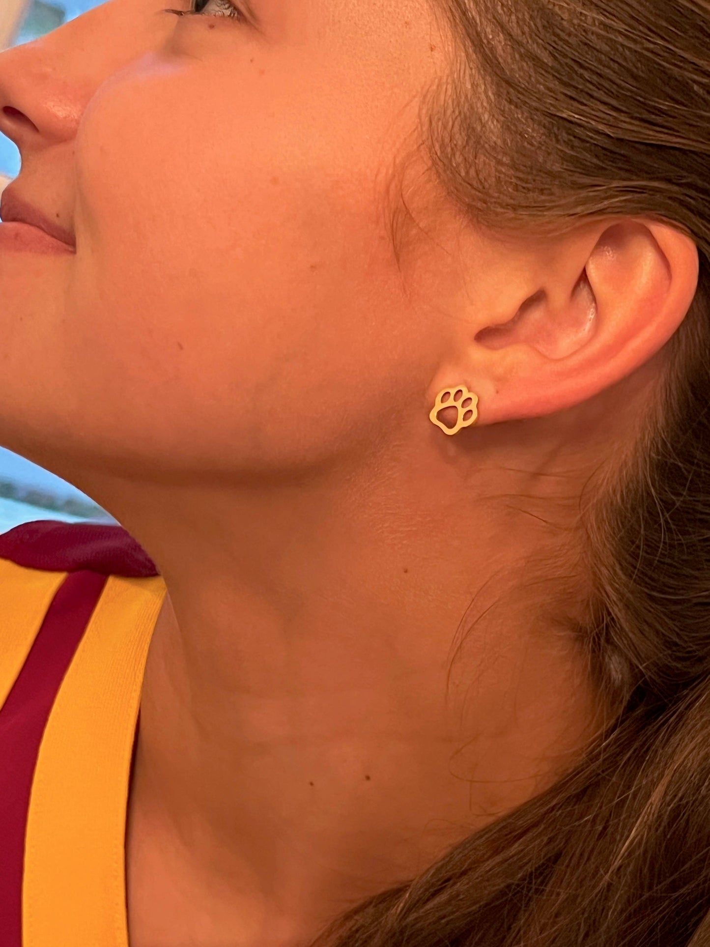 Paw Gold Stud Earrings