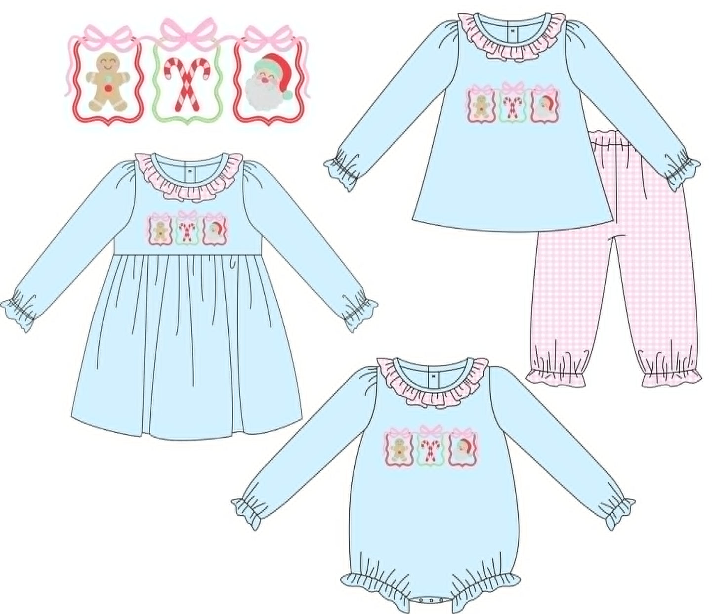 PO16 Blue Christmas Trio Dress