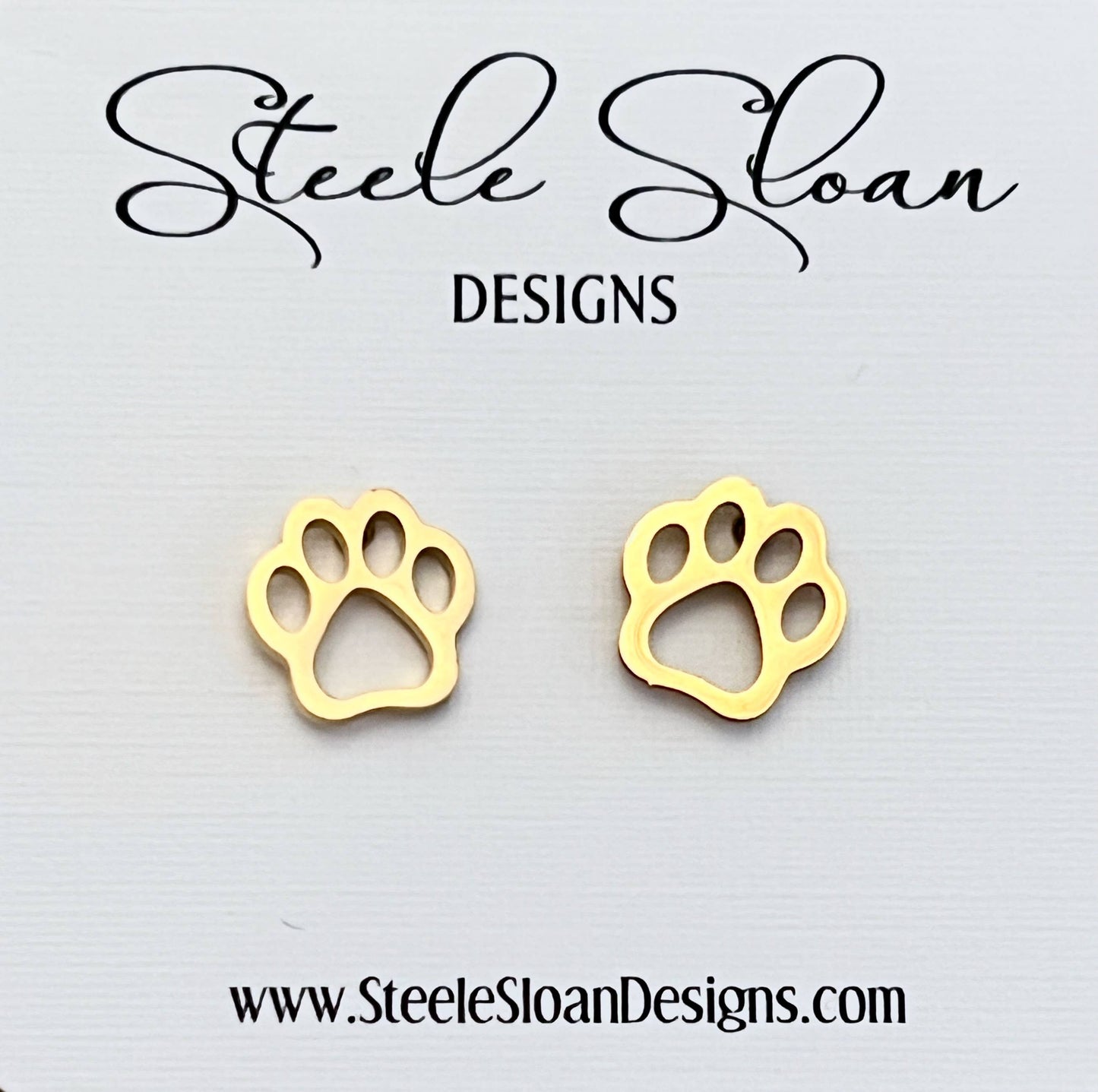 Paw Gold Stud Earrings